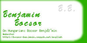 benjamin bocsor business card